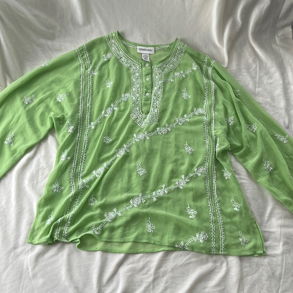 Chadwick’s Sheer Green Top